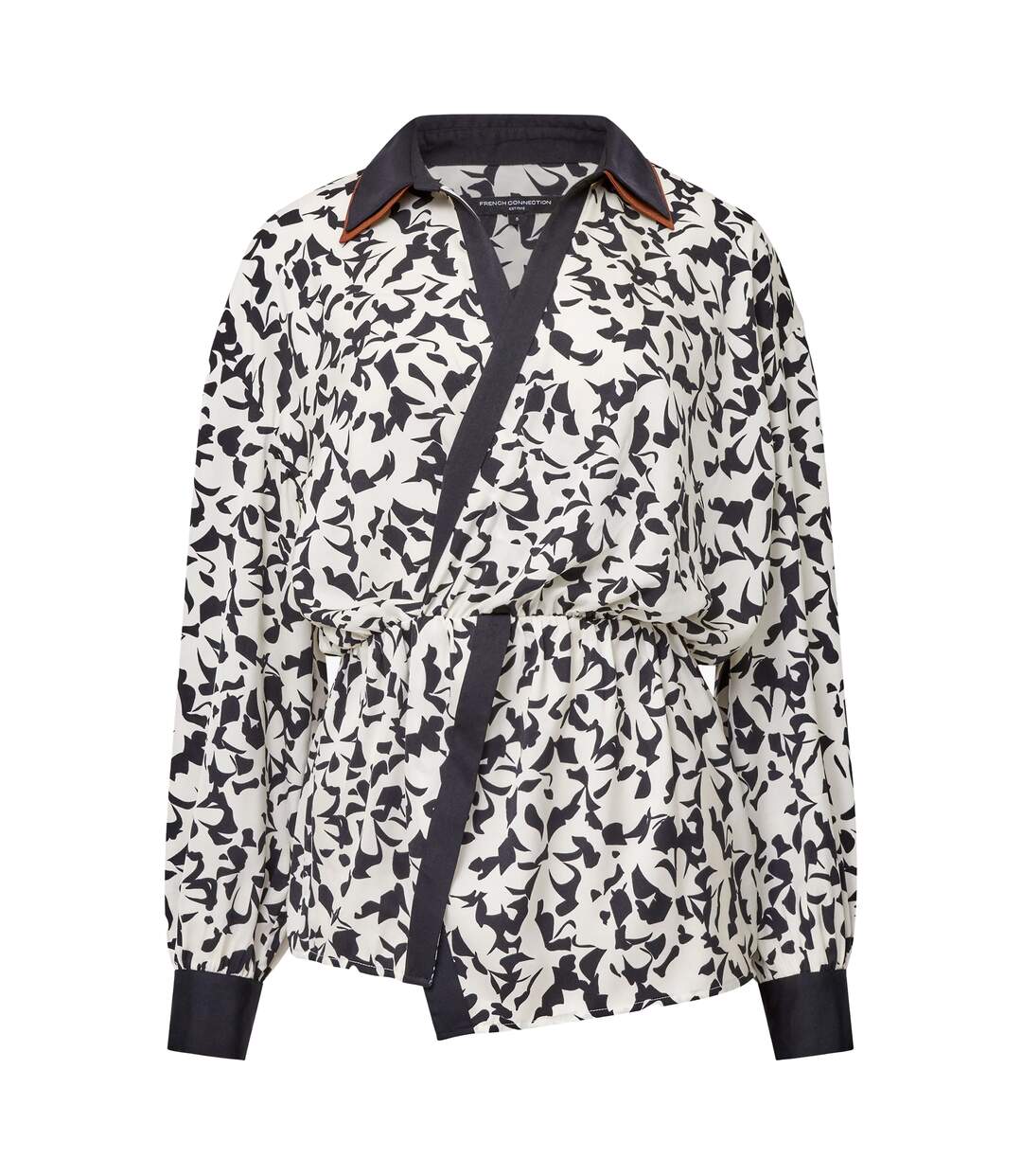 Blouse Motif/style À Nœud Femme Noir Crème French Connection-2
