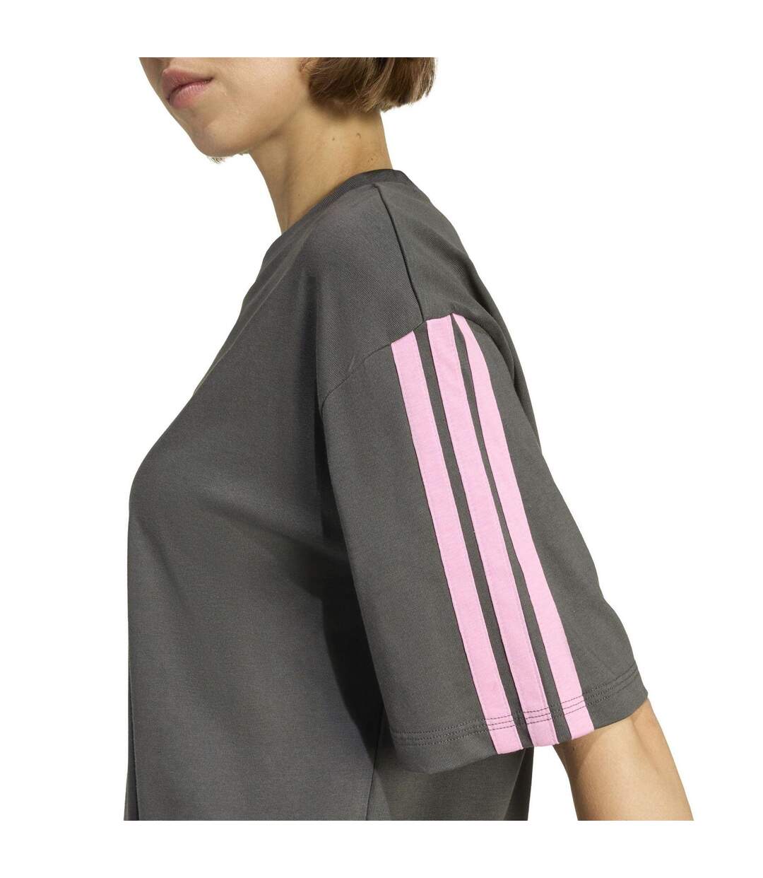 Womens/ladies Essentials 3 Stripes T-shirt Pink Adidas-4