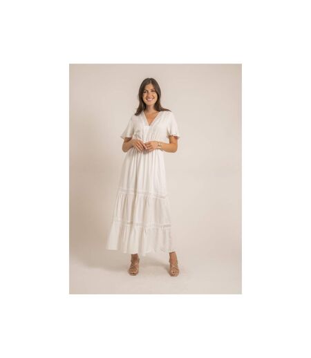 Robe longue avec broderies IREANE - Dona X Lisa