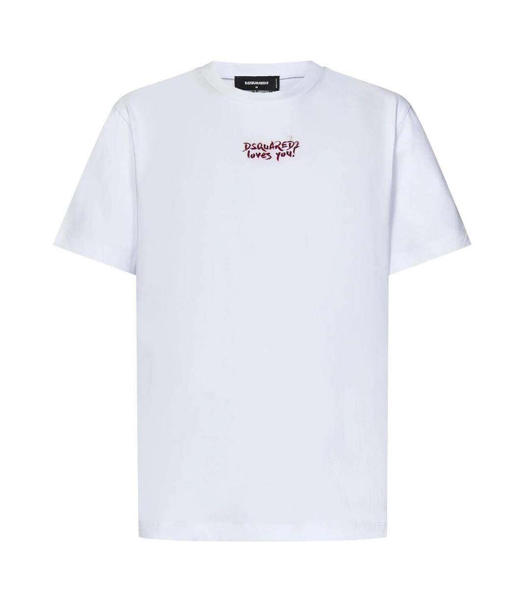 Mens Loves You Logo T-shirt White DSquared2-1
