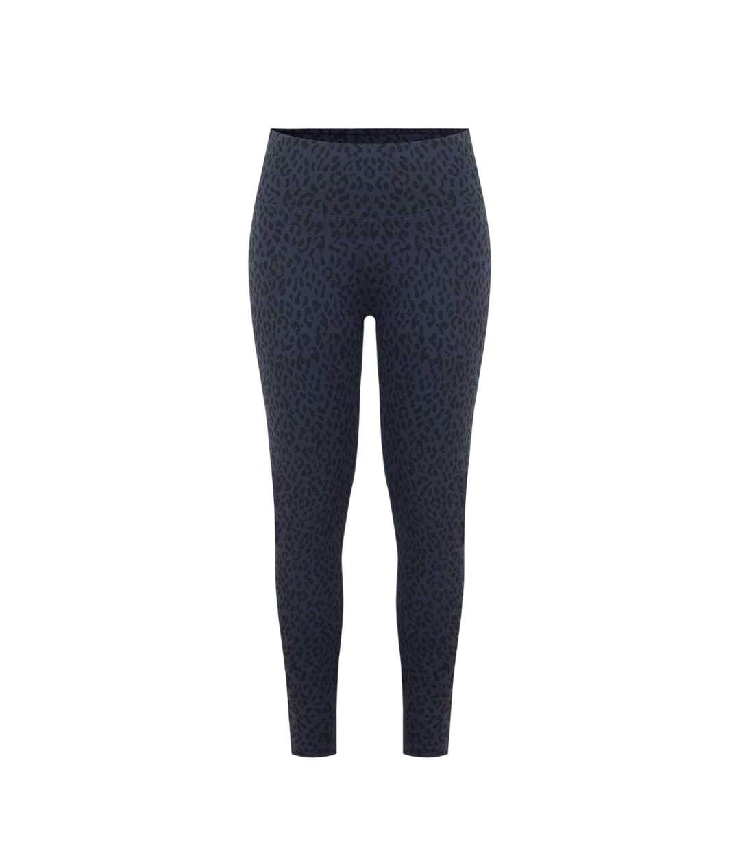 Womens/ladies Leopard Print Leggings Animalier Black Miso-1