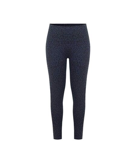 Womens/ladies Leopard Print Leggings Animalier Black Miso