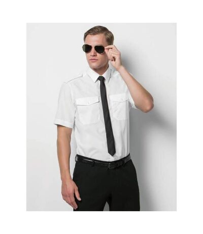 Kustom Kit Mens Short Sleeve Pilot Shirt (White) - UTBC3232