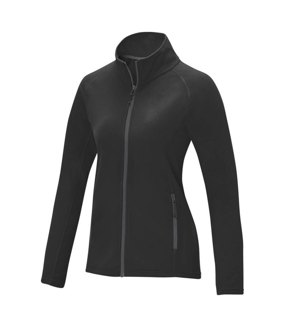 Womens/ladies zelus fleece jacket solid black Elevate Essentials