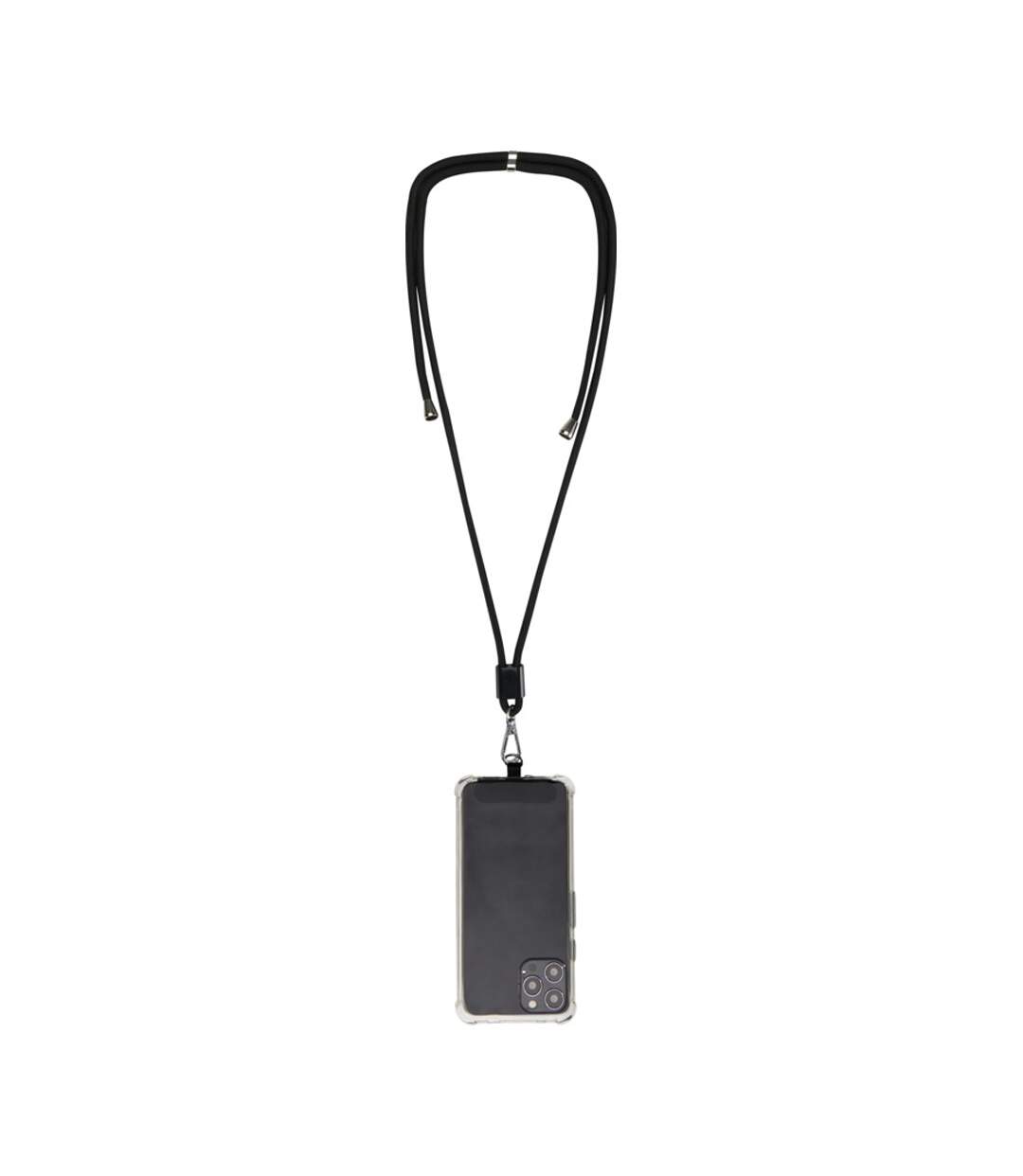 Recycled Adjustable Phone Holder Lanyard Black Unbranded-1