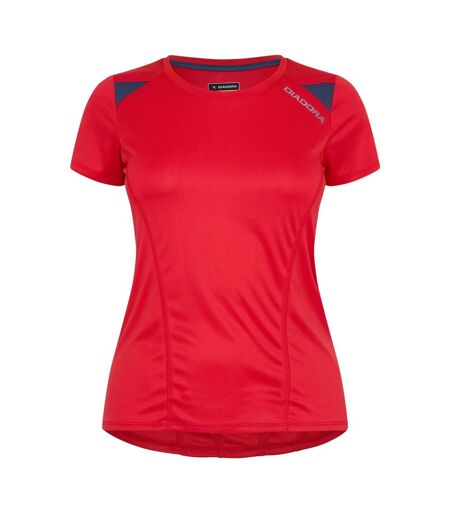 T-shirt Motif/style Logo Femme Rouge Tomate Diadora
