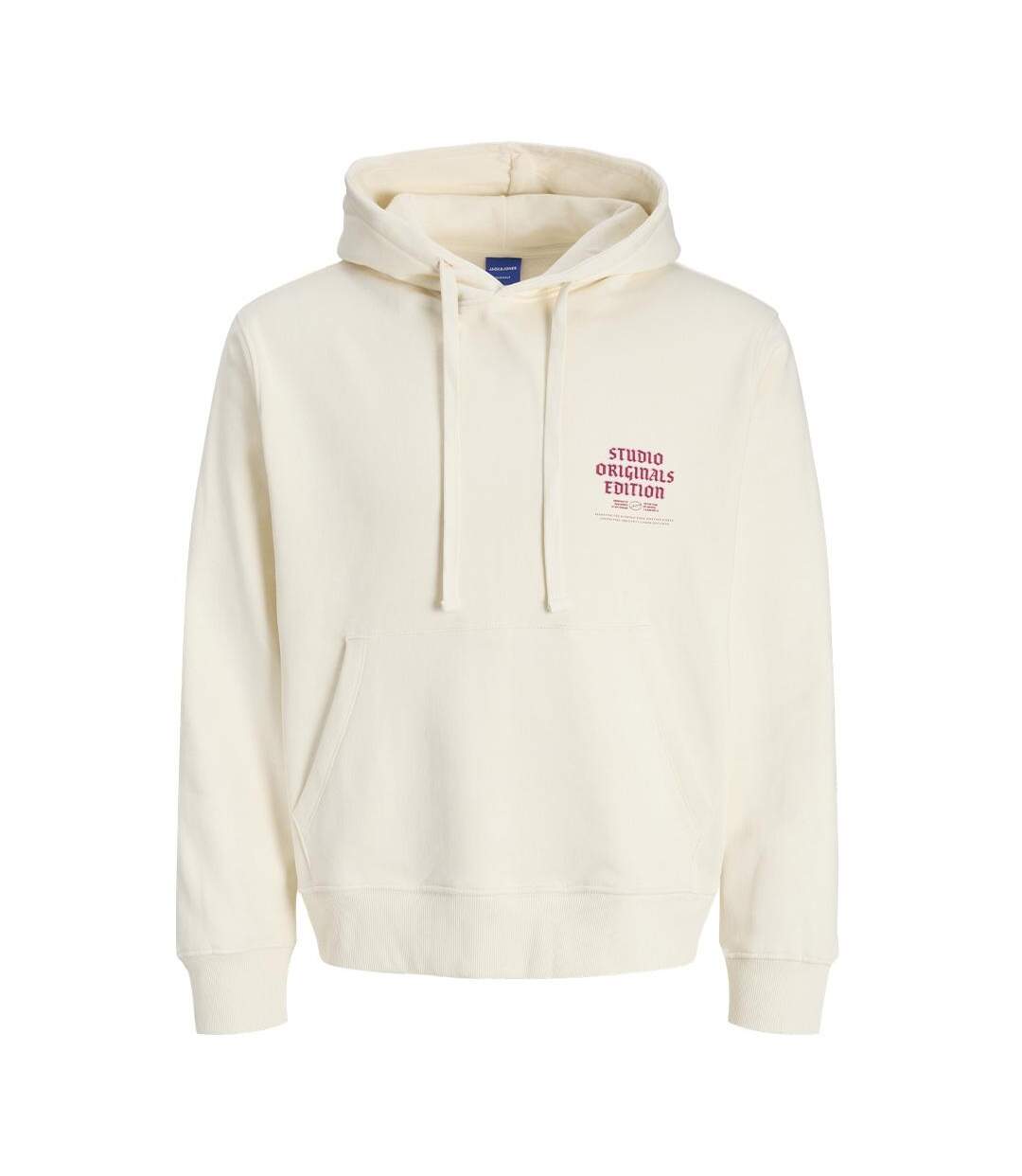 Sweat à capuche écru homme jack & jones meadows-1