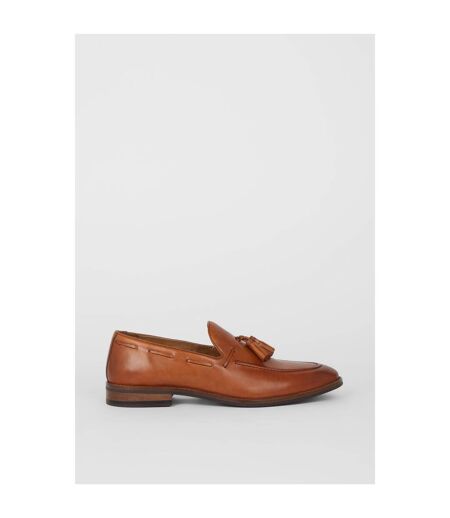 Debenhams Mens Abingdon Tassel Leather Loafers (Black) - UTDH6391
