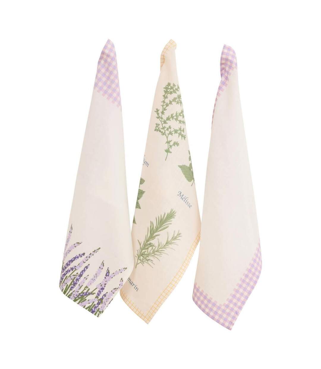 Lot de 3 Torchons Garrigue 45x70cm Blanc-1