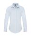 Womens/ladies Supreme Heavy Poplin Long Sleeve Work Shirt Light Blue Premier-1