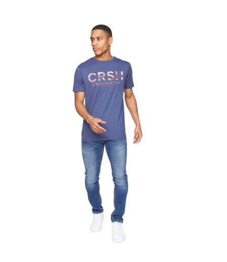 T-shirt fratter homme bleu denim Crosshatch