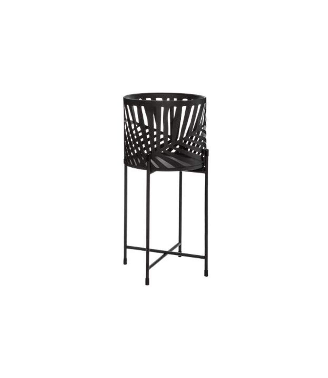 Lot de 2 Cache-Pots en Métal Leaf 54cm Noir-2