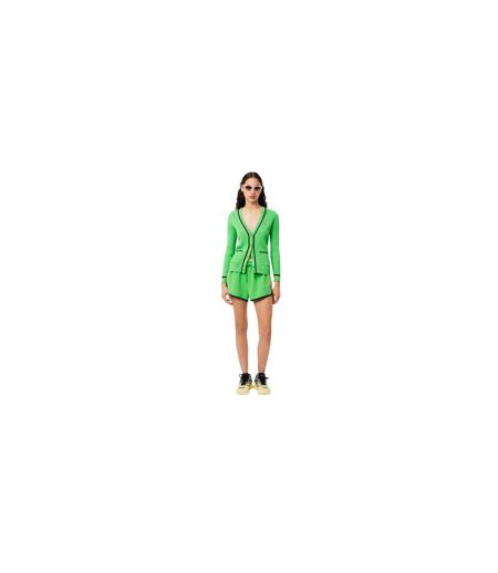 Womens/ladies Cotton Panelled Shorts Green Lacoste