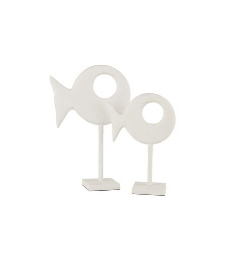 Statuette sur Pied Figurine Poisson 30cm Blanc