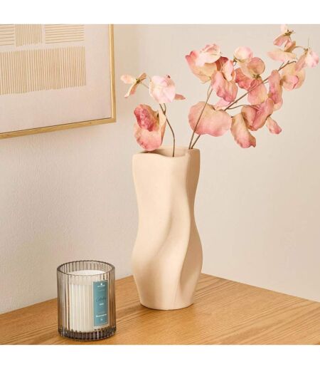 Vase Déco en Dolomite Grigor 25cm Beige