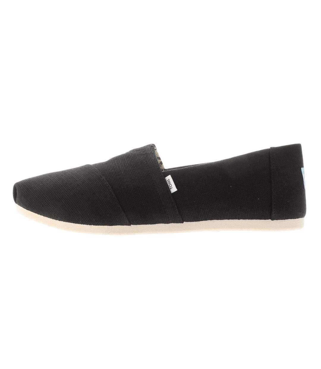Womens/ladies Alpargata Classic Canvas Espadrilles Black White Toms-2
