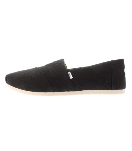 Womens/ladies Alpargata Classic Canvas Espadrilles Black White Toms