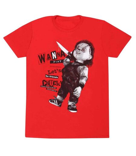 Childs Play Unisex Adult Stab T-Shirt (Red)