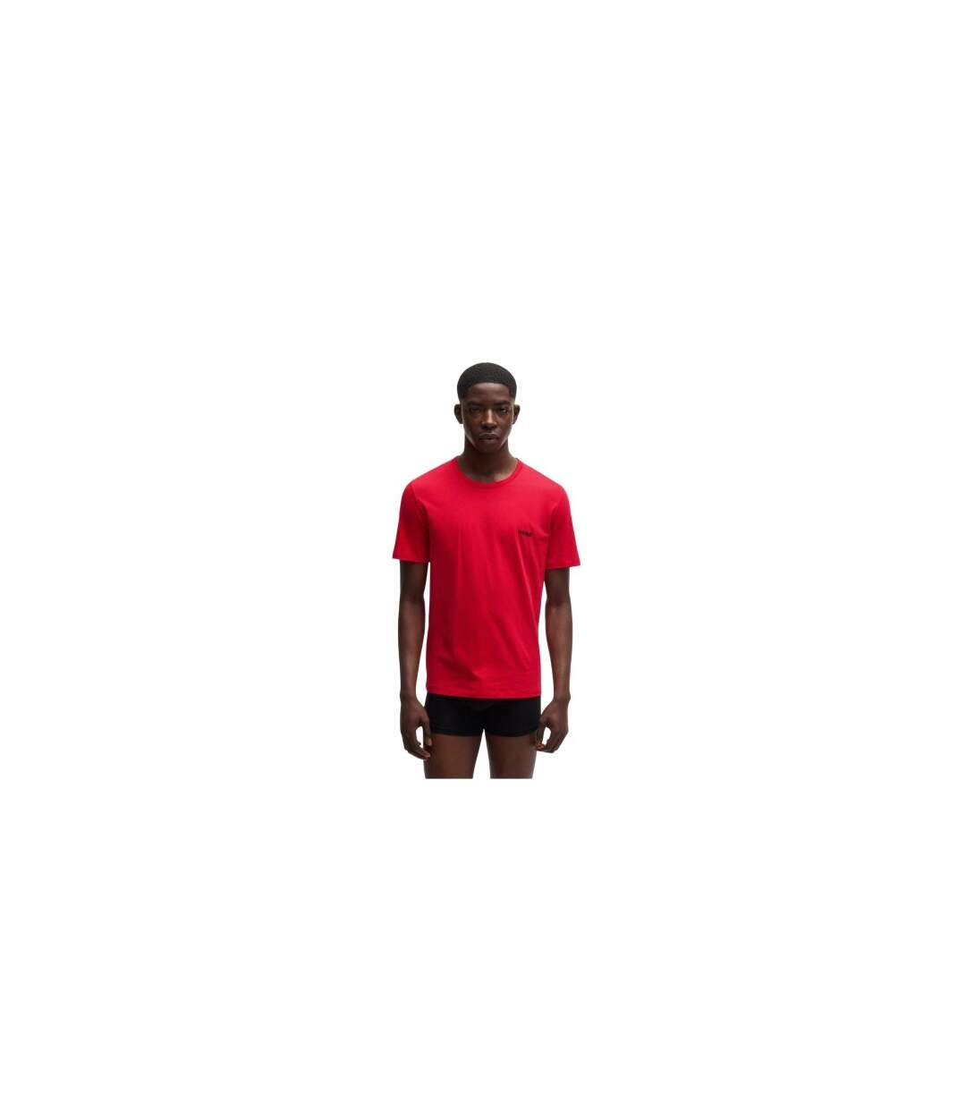 Lot De 3  Hauts De Pyjama Motif/style Uni Homme Rouge Vert Noir Hugo-1