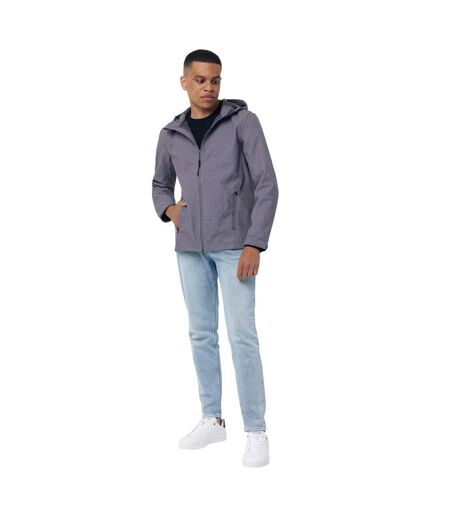 Mens makalu recycled polyester soft shell jacket vulcano heather grey heather Iqoniq