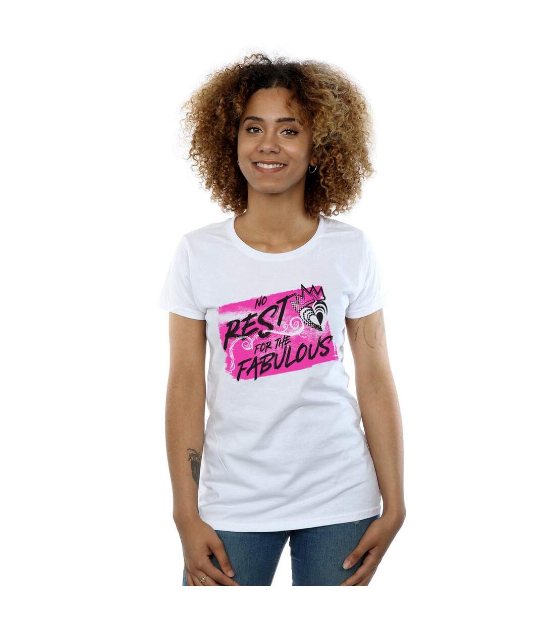 Disney - T-shirt THE DESCENDANTS NO REST - Femme (Blanc) - UTBI17713-2