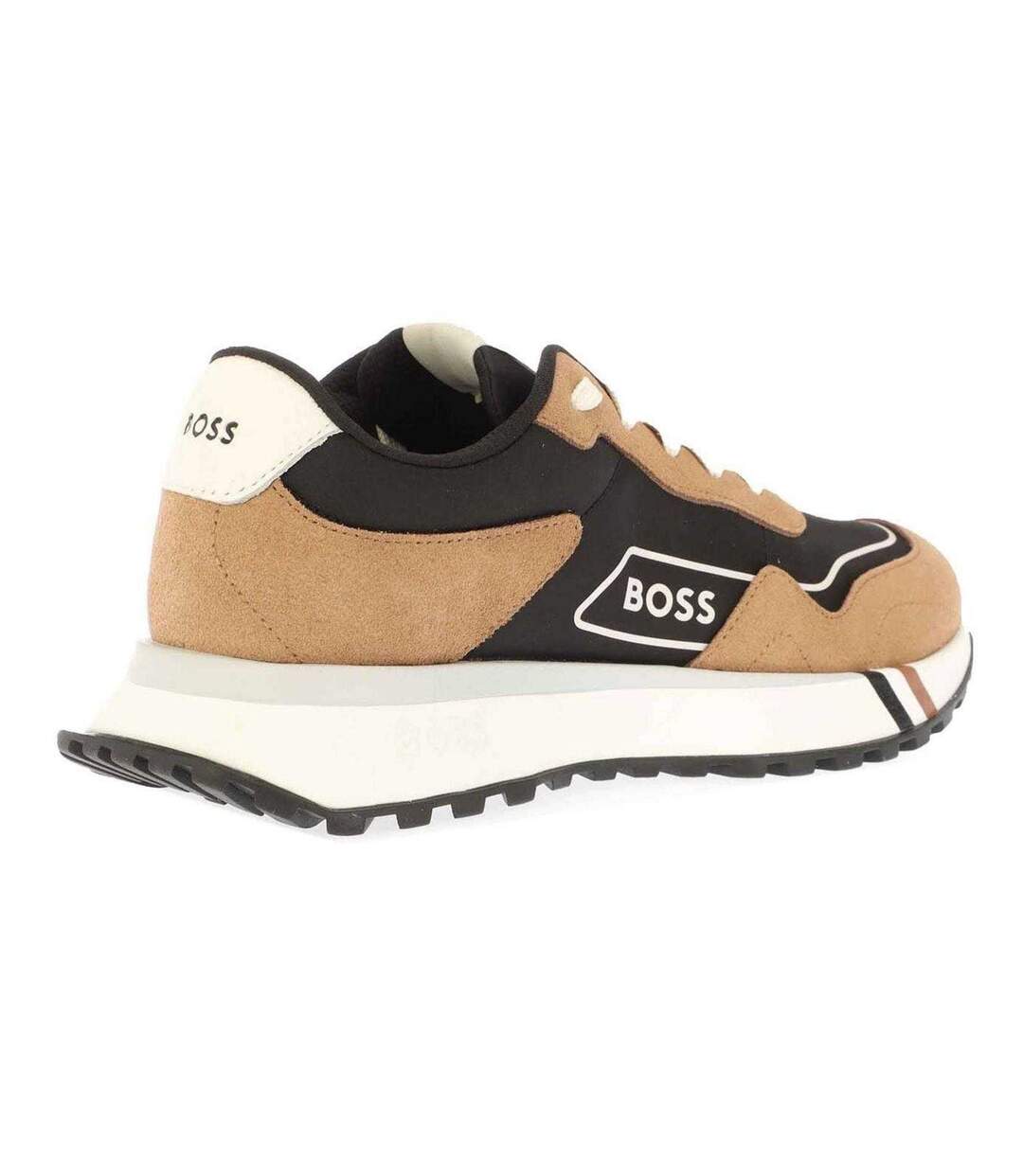 Mens Jonah Run Suede Trainers Brown Boss-2