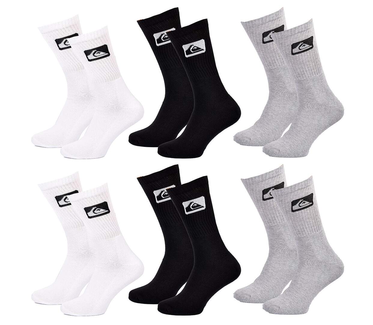 Chaussettes QUIKSILVER CUSHIONED CREW 6 Pcs 0334-1