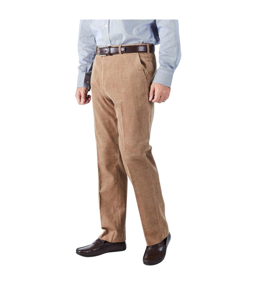 Mens Corduroy Regular Trousers Brown Harvey & Jones-1