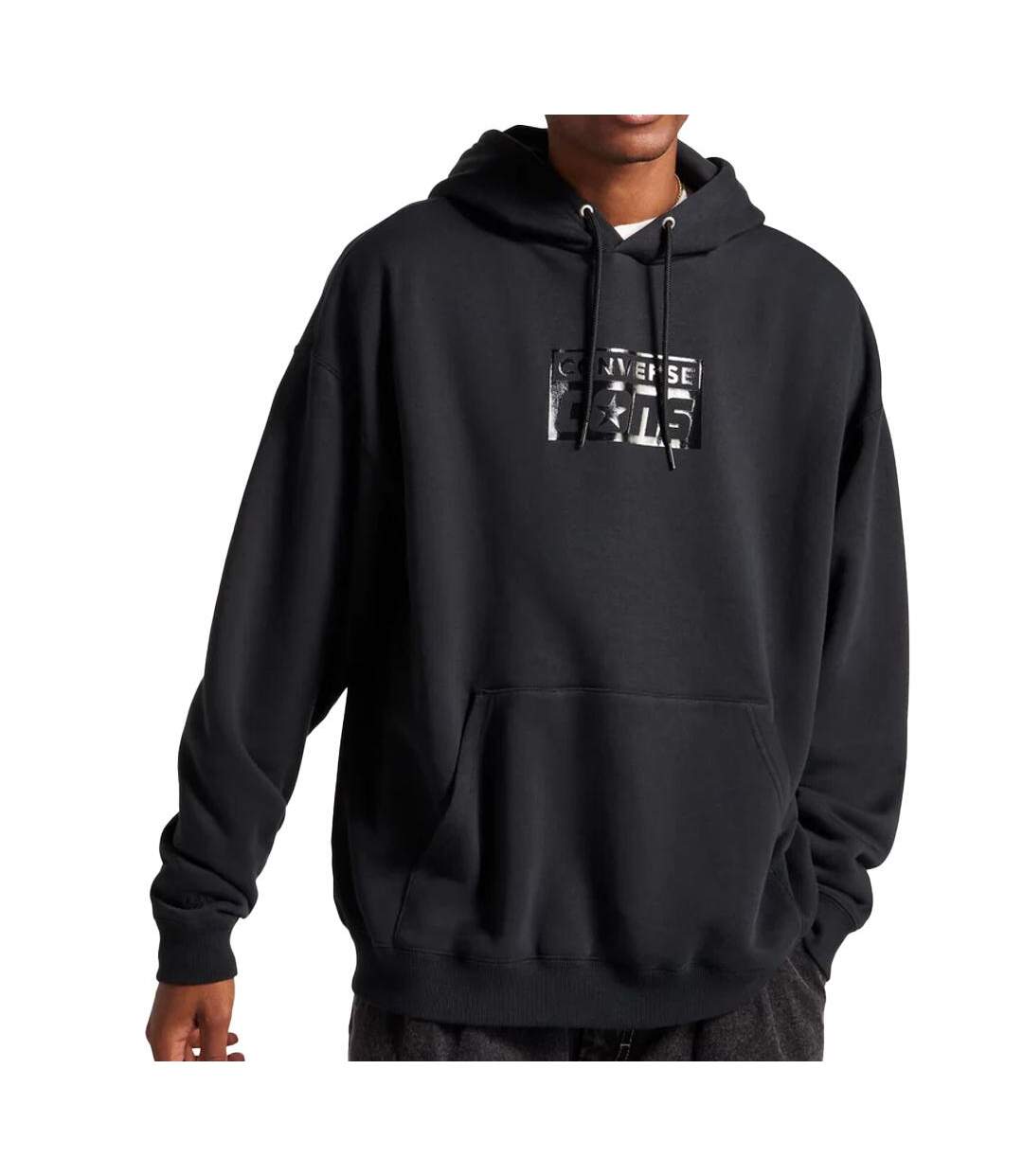 Sweat noir homme converse cons hoodie-1