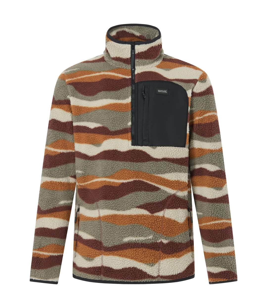 Mens Frankie Mountain Borg Fleece Top Coffee Grounds Regatta-2