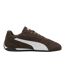 Womens/ladies Replicatch Suede Trainers Brown White Puma-4