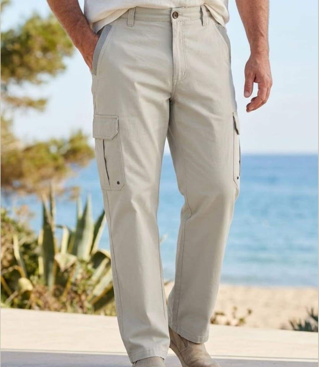 SEDETEX KH281 — Pantalon sportswear beige : confort et robustesse au quotidien-1