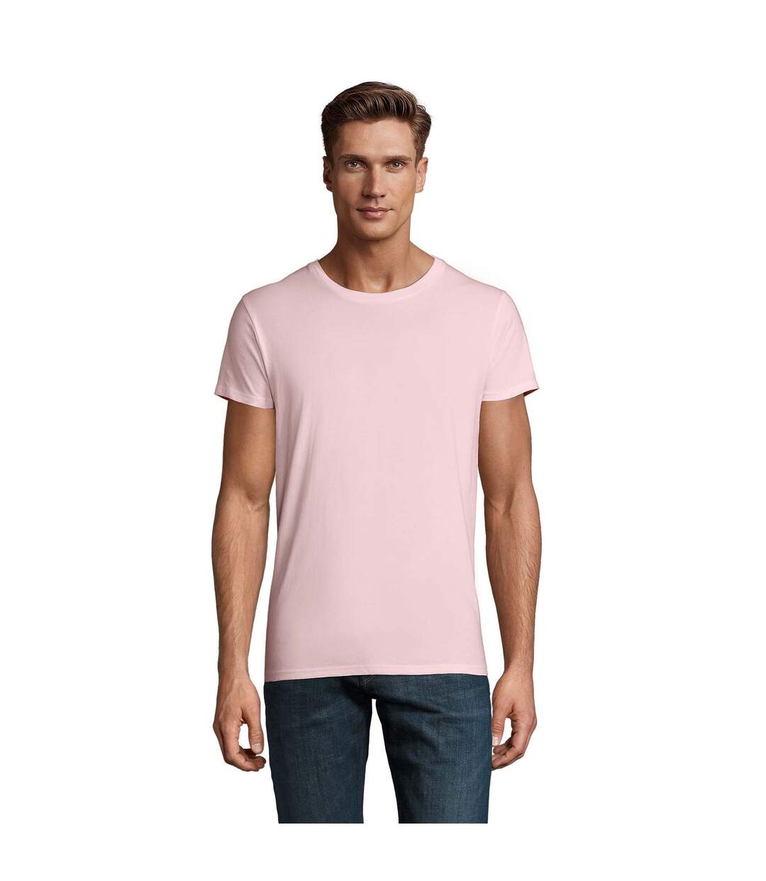 Mens crusader organic t-shirt pale pink SOLS-4