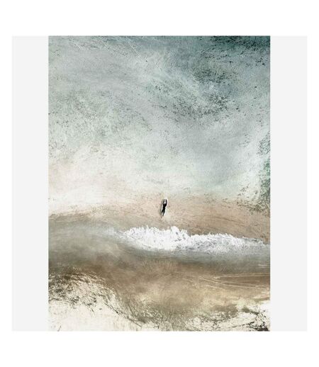 Dan Hobday - Imprimé LONE SURFER (Blanc / Bleu) (50cm x 40cm) - UTPM5469