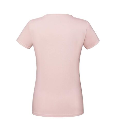 Womens/ladies Iconic 195 Premium Ringspun Cotton T-shirt Powder Rose Fruit Of The Loom
