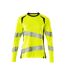 T-shirt Manches Longues Accelerate Safe Femme Jaune Fluo Noir Mascot-1