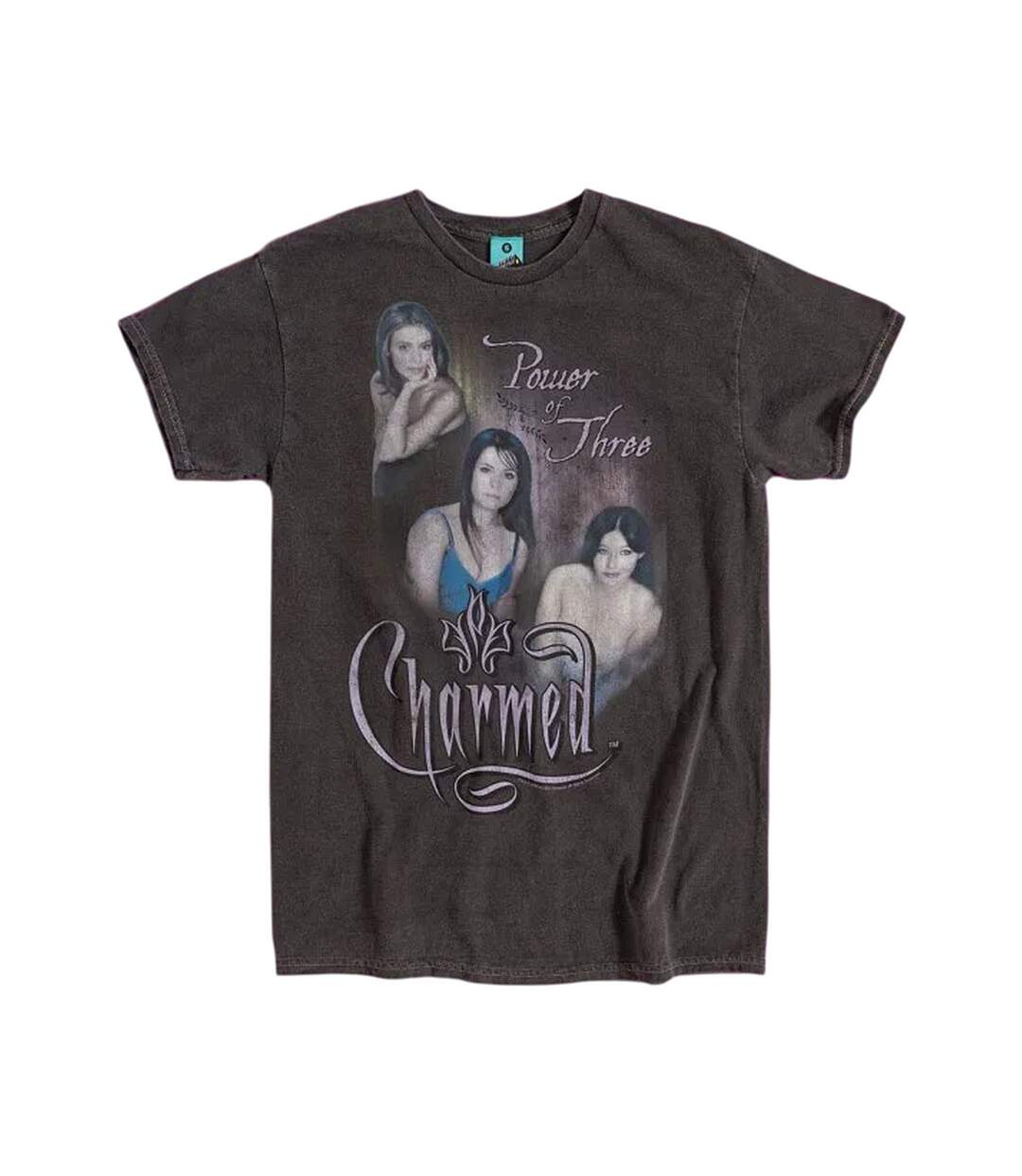 Unisex Adult Power Of Three Vintage Wash T-shirt Charcoal Charmed-2