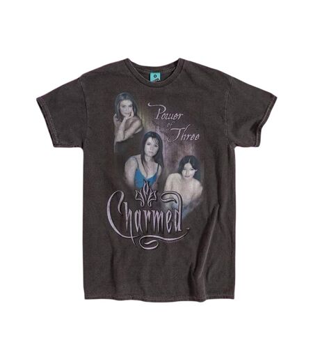 Unisex Adult Power Of Three Vintage Wash T-shirt Charcoal Charmed