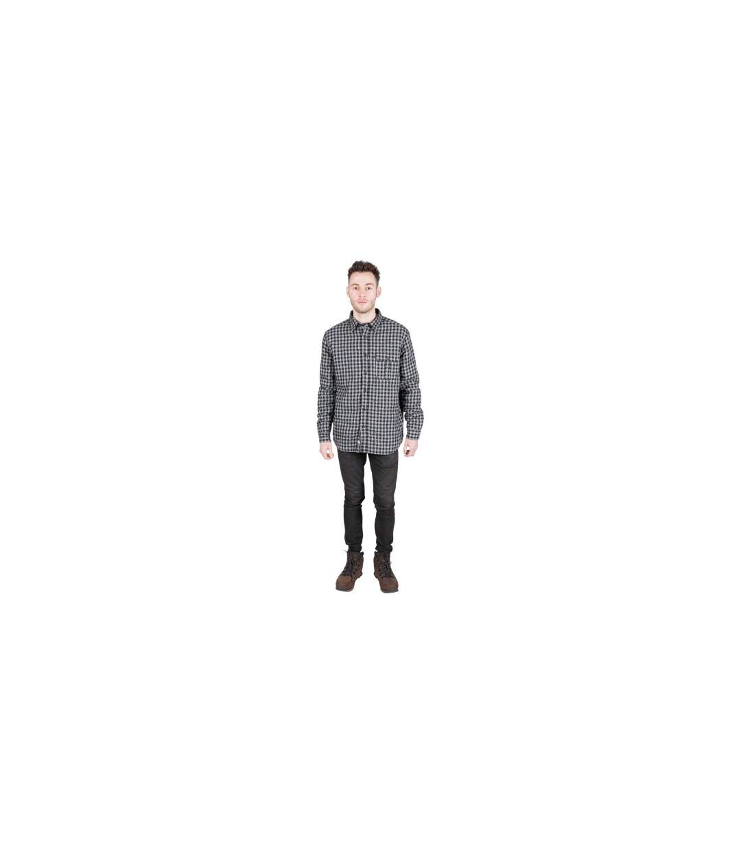 Mens Checked Regular Shirt Black Trespass-1