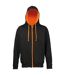 Veste zippée à capuche unisexe - JH053 - noir et orange
