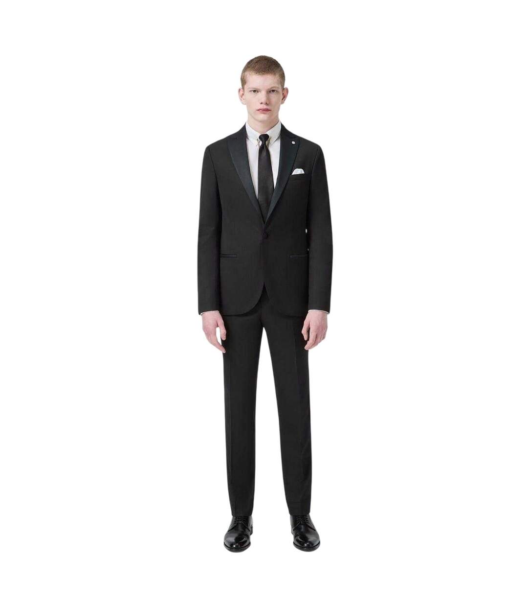 Mens Kingdon Slim Tuxedo Trousers Black Twisted Tailor-1