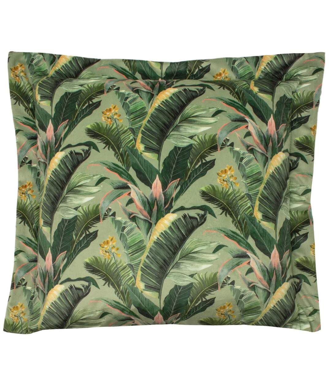 Manyara leaves cushion cover 50cm x 50cm green Evans Lichfield