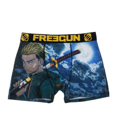 Boxer noir/jaune à imprimés homme freegun vib - l
