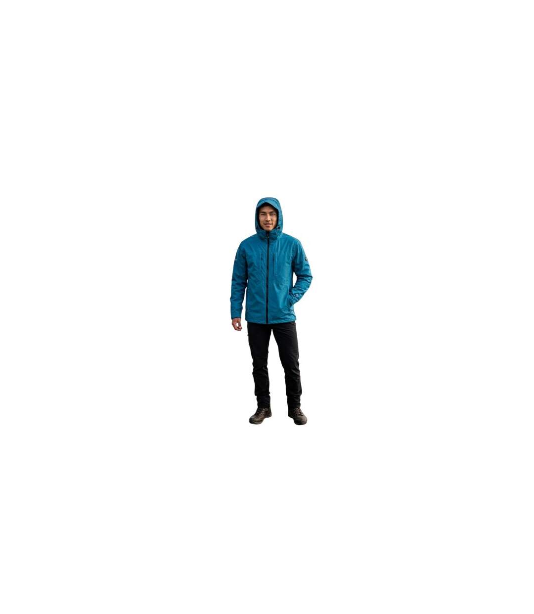 Veste Imperméable À Capuche Motif/style Topographique Cullahill Homme Bleu Imprimé Trespass-1