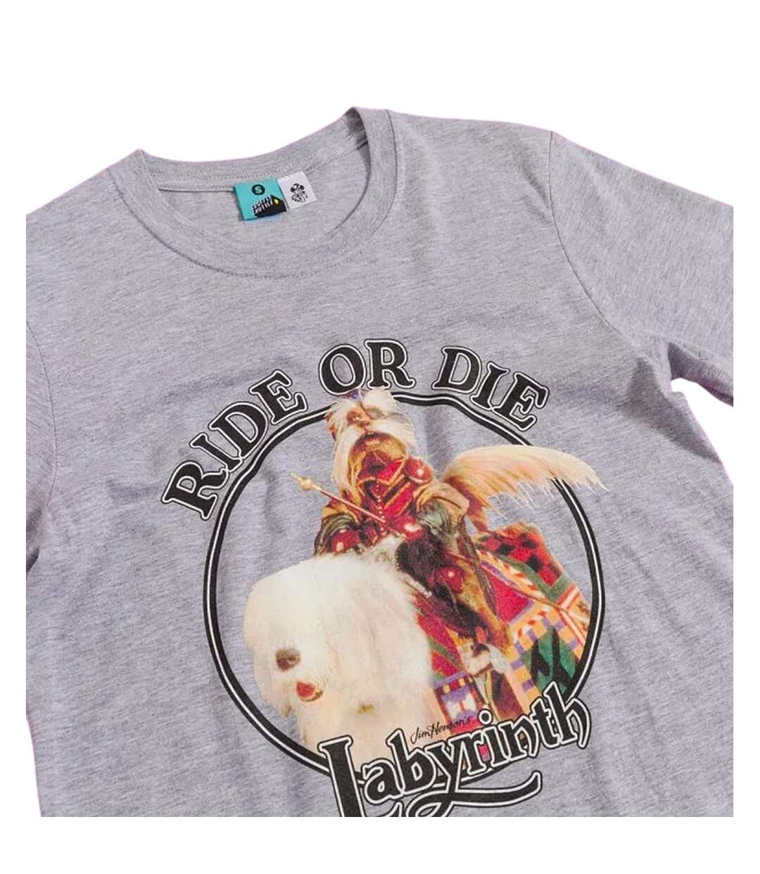 T-shirt Motif Sir Didymus Ride Or Die Adulte Gris Chiné Labyrinth-3