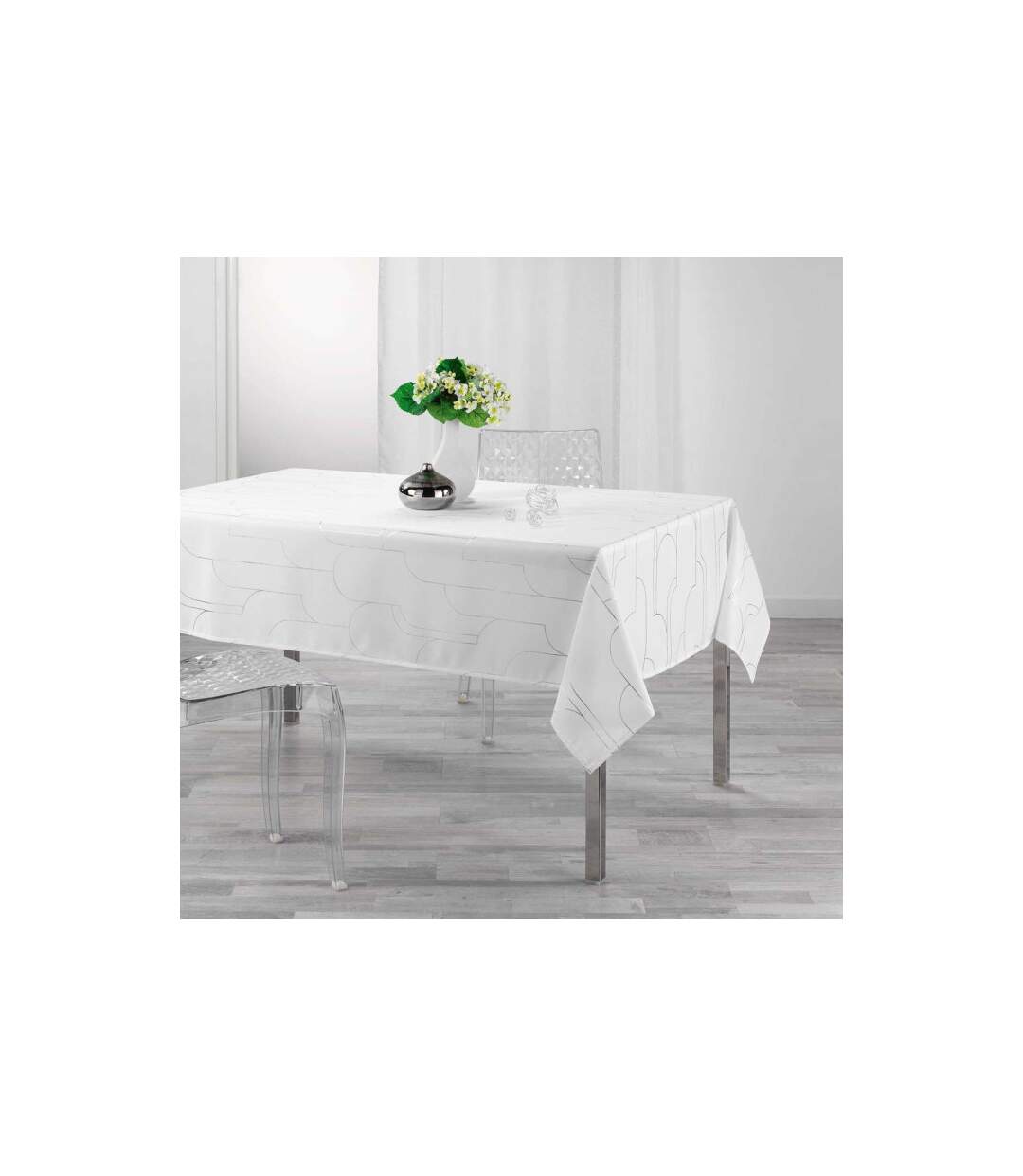 Nappe Imprimée Domea 150x300cm Blanc-2