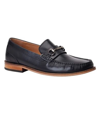 Mens Madison Leather Loafers Black Base London
