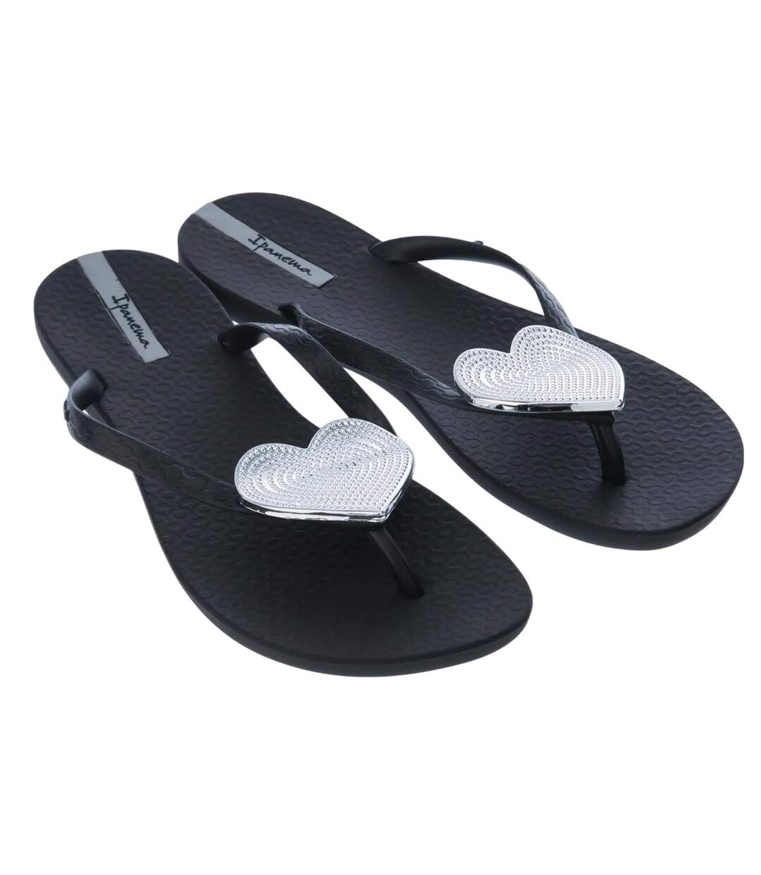 Womens/ladies heart maxi sandals black Ipanema-1