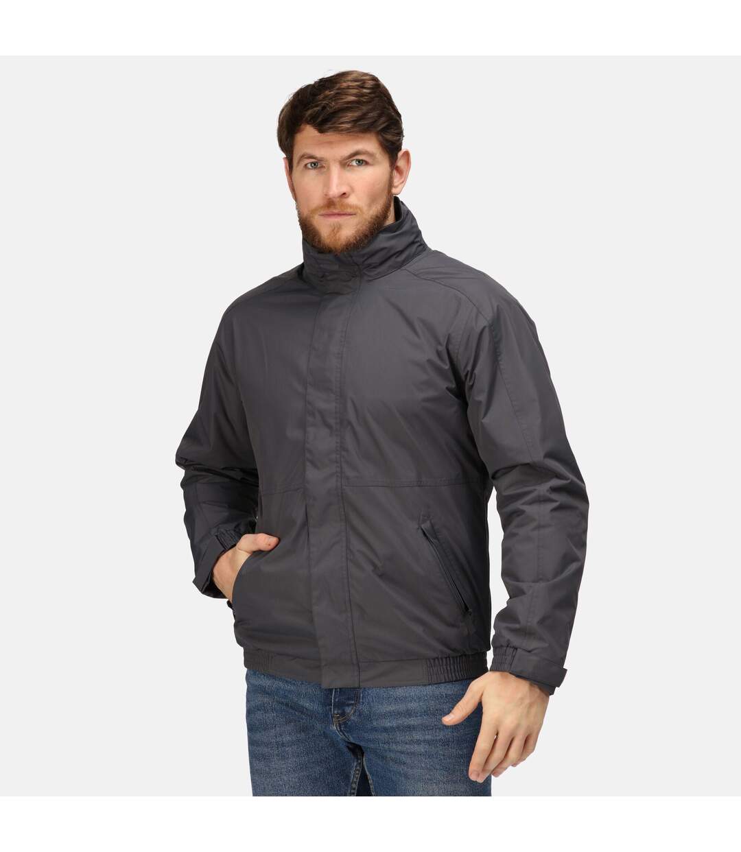 Dover Veste Coupe-vent Imperméable Homme Gris Noir Regatta-3