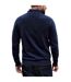 Mens Lambswool Zip Neck Jumper Navy WoolOvers-2